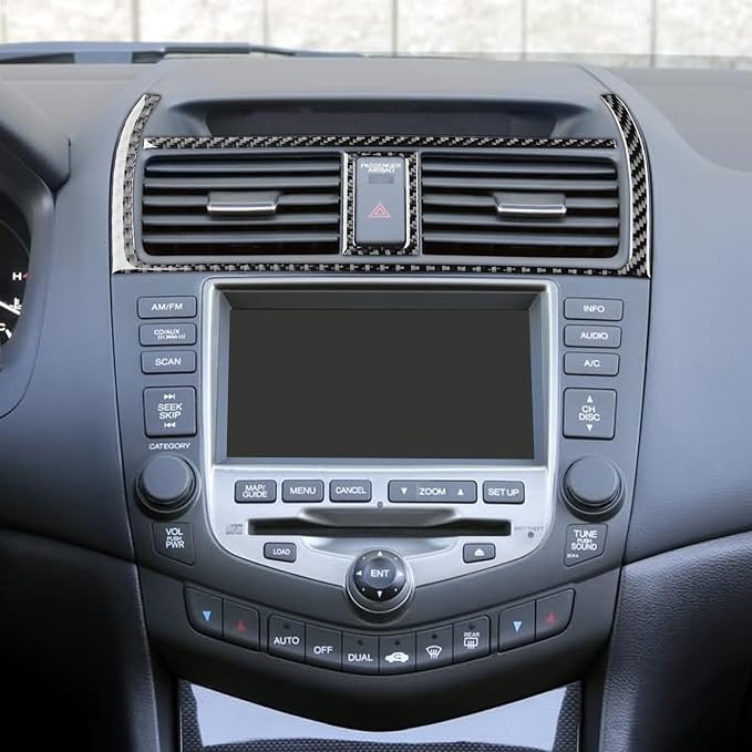 Real Carbon Fiber Trim for Honda Accord Accessories | for 2003 2004 2005 2006 2007，Central Console A/C Air Outlet Vent，Thick Overlay Sticker Decal