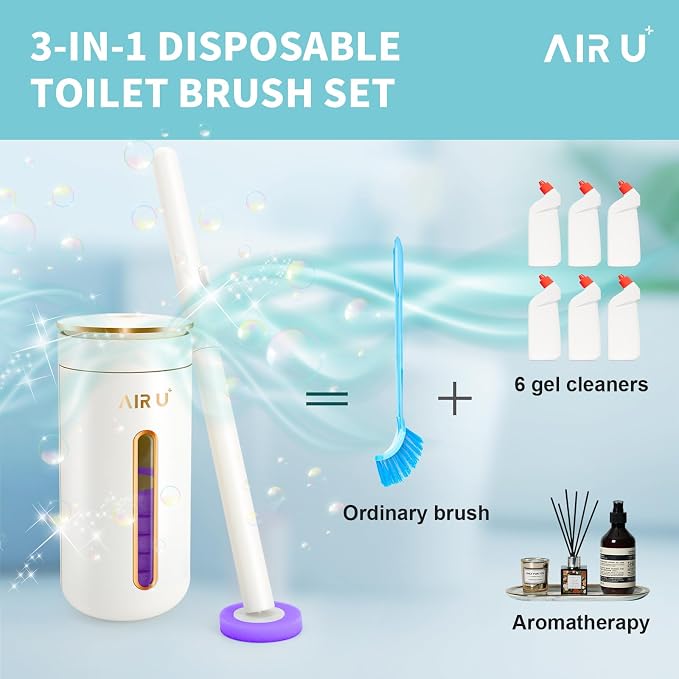 48 Count Disposable Toilet Brush Heads, Toilet Bowl Wand Refills for Toilet and Bathroom Cleaning, Purple Lavender Fragrance, Not Suitable for Electric Toilet Brushes