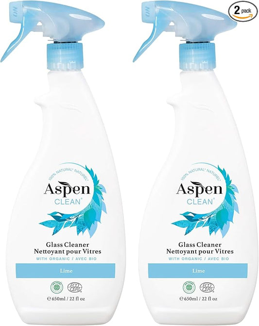 AspenClean | Glass Spray Cleaner | Streak-Free Window & Mirror Cleaner | Multi-Surface Cleaner| Non - Toxic | 100% Natural | EWG Verified | Pack of 2