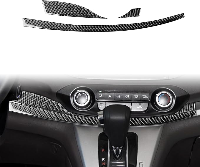 Real Carbon Fiber Trim for Honda CRV Accessories | for CR-V 2012 2013 2014 2015 2016 Center Control Panel Decorative Sticker Interior Thick Overlay Decal - A