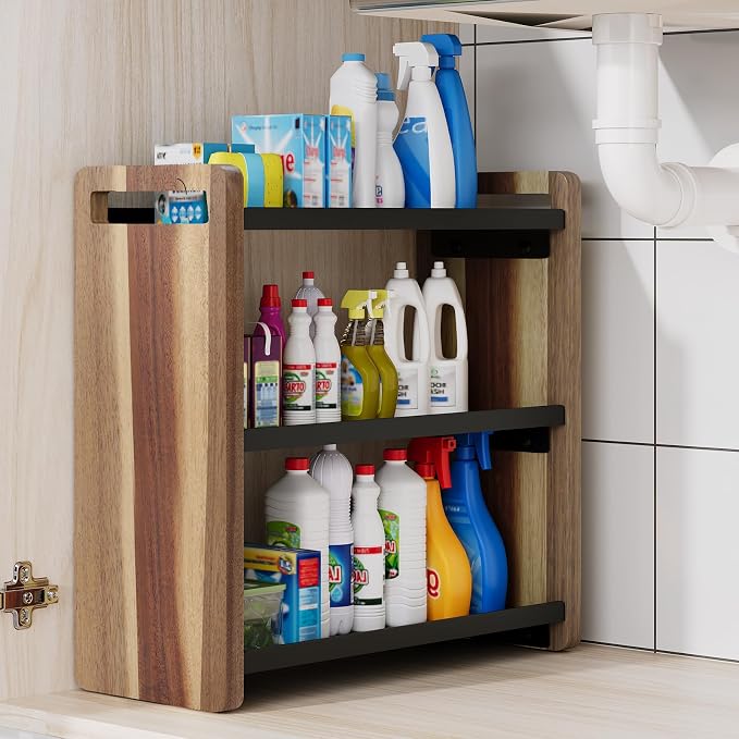 Bathroom Counter Organizer,Bathroom Counter Shelf,Bathroom Organizers,Organizers and Storage,Under Sink Organizer,Cologne Organizer For Men,Cologne Cabinet,Vanity Shelf(Acacia 3 Tier)