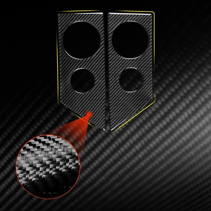 Air Vent Decals Fit for Ford Expedition 2007-2014 Real Carbon Fiber | Central Console Air Vent Decor Accessories|Thick Overlay|Anti-scratch|Self-adhesive
