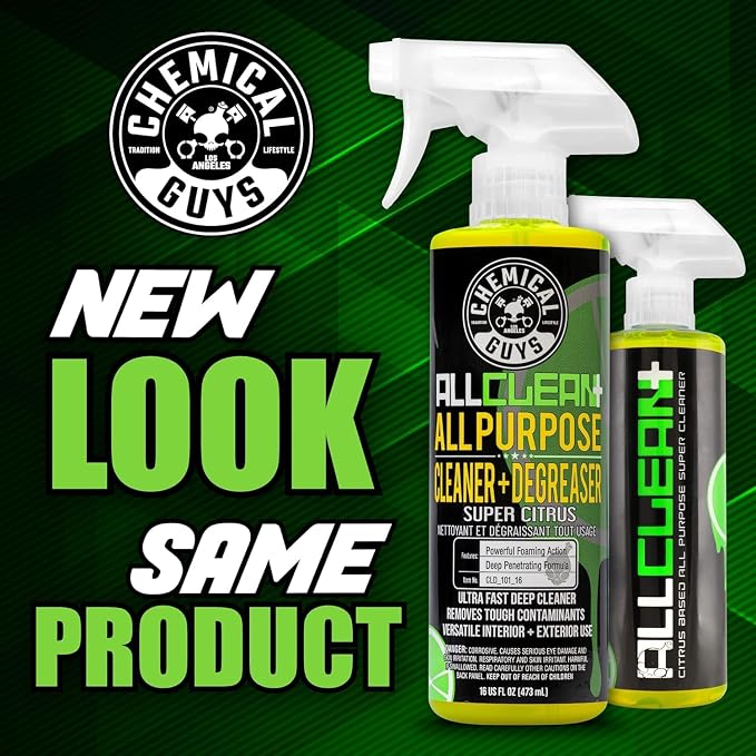 Chemical Guys, All Clean+ Citrus All-Purpose Cleaner & Degreaser, 2 x 16 oz | Citrus all-purpose cleaner cuts grease, grime and stains on interior and exterior surfaces, dilutable, two pack