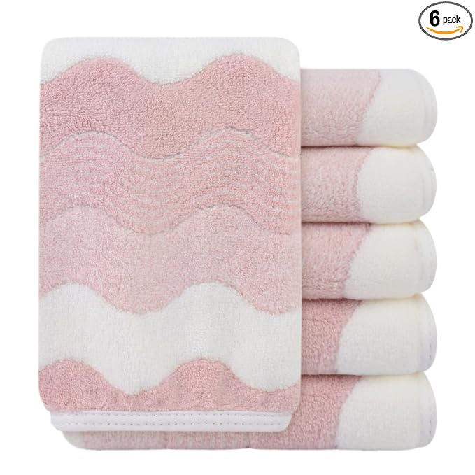 SINLAND Absorbent Coral Velvet Washcloth Ultra Soft Microfiber Face Towels 12 x 12 inch Multi-Purpose Face Cloths for Household and Sport