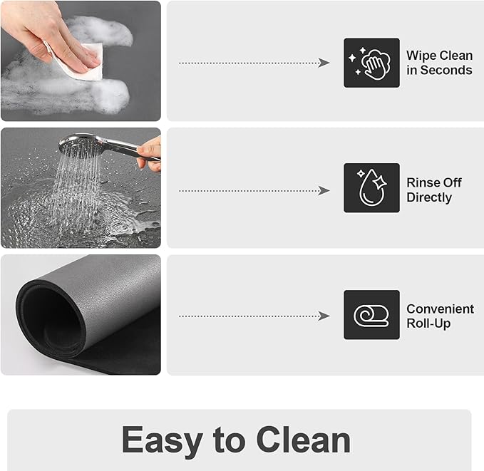 Ecotrim - Dish Drying Mat for Kitchen Counter | Coffee Bar Mat for Countertops | Heat Resistant Drainer Mat with Non-slip Rubber Backed | Hide Stain Kitchen Absorbent Draining Mat | Dark Grey 16"x20"