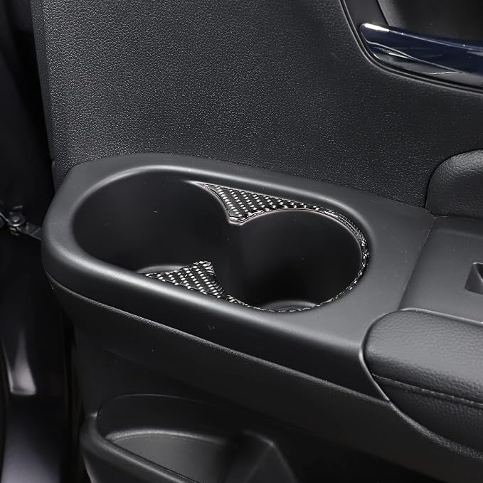 Door Armrest Panel Cup Holder Trim Frame Sticker for Honda Pilot 2016-2022/Ridgeline 2017-2023/Passport 2019-2023, Door Armrest Trim Cover (2rd Row Door Cupholder Trim Frame)