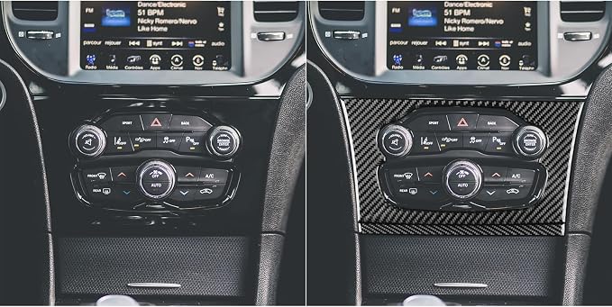 Real Carbon Fiber Trim for Chrysler 300 Accessories | for 2015-2023 300C 300S Limited/Touring Central Control Panel Sticker Interior Thick Overlay Decal