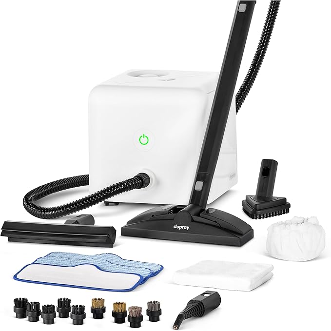 Dupray Neat Steam Cleaner for Home - 20 pieces | Powerful multipurpose steamer | Chemical-free cleaning for floor, car, wall, grout & kitchen | Steam mop|20 Accessories