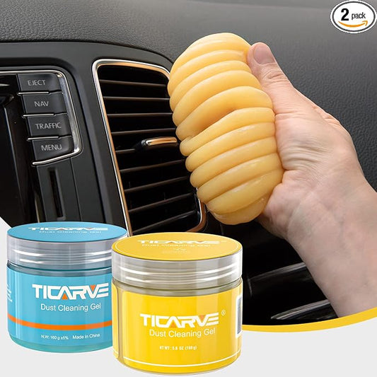 TICARVE 2Pack Cleaning Gel for Car Putty Car Cleaning Auto Gel Detail Tools Car Interior Cleaner Universal Dust Removal Gel Car Vent Cleaner Keyboard Cleaner Blue Yellow (320g/11.2oz) | Detail Tool Car Interior Cleaner Detail Kit Gel Universal Keyboard...