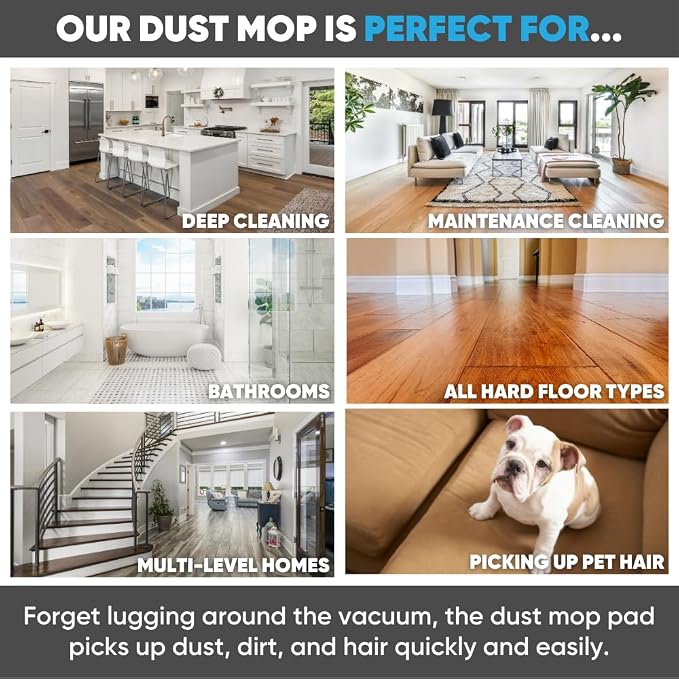 18" Mojave Microfiber Dust Mop Pads (Pack of 2) - Replacement Head & Refill for Microfiber Mops, Reusable & Machine Washable, Use for: House, Commercial, Industrial - Microfiber Wholesale