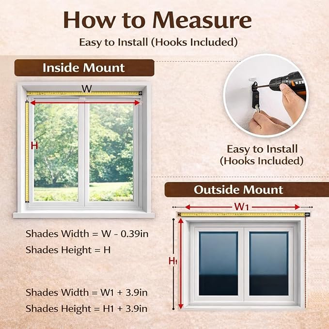 Bamboo Roman Shades for Windows, Roll Up Blinds for Indoor & Outdoor Patio, Natural Reed Light Filtering Sun Shade for Porch, Matchstick Window Treatments, 36 46 60 96 H(Brown,42" W x 60" H)