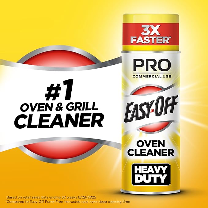 Easy-Off Professional Oven & Grill Cleaner, Removes Tough Burnt on Food and Grease, Lemon Scent, 24 Oz Can