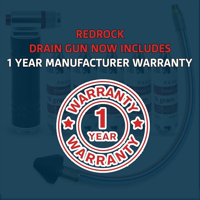 RedRock Gallo Drain Gun AC Drain Line Cleaner Tool, HVAC Air Conditioner Condensate Blaster Cleaning Kit with Flexible Hose Pipe, Includes 5 Unthreaded CO2 Cartridges