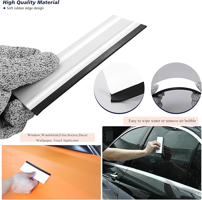 EHDIS Vinyl Wrap Tool Window Tint Kit 7 Pieces Vehicle Tinting Tools Car Glass Protective Film Wrapping Installation Set Included Vinyl Scraper, Window Rubber Squeegee,Cutting Knife with Blades