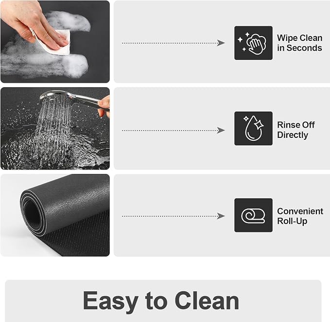 Ecotrim - Dish Drying Mat for Kitchen Counter | Coffee Bar Mat for Countertops | Heat Resistant Drainer Mat with Non-slip Rubber Backed | Hide Stain Kitchen Absorbent Draining Mat | Black 18"x32"