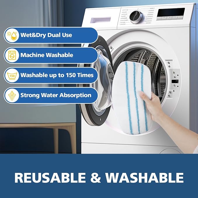 LINNIW 8 Pack Replacement Steam Mop Pads Compatible for PurSteam ThermaPro 10-in-1