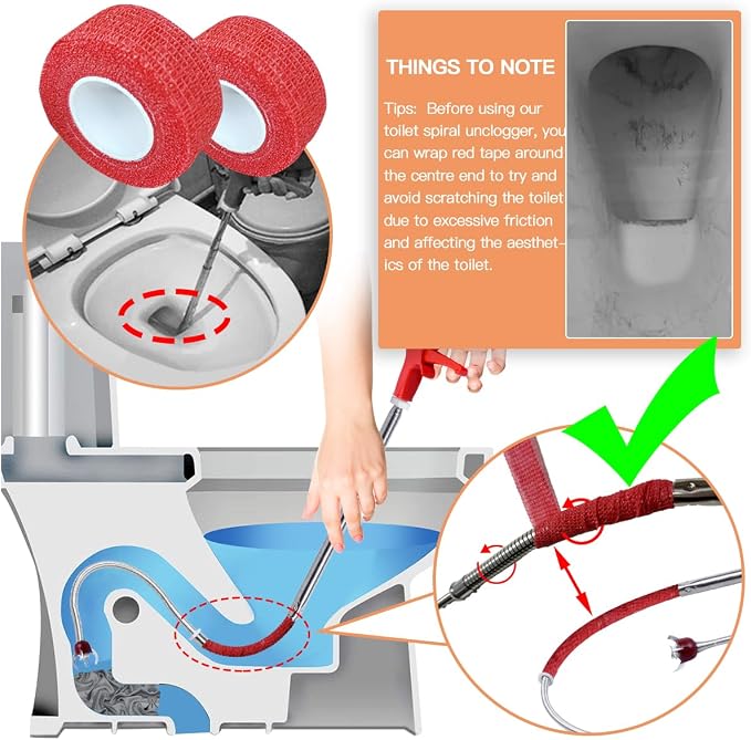 Toilet Auger/Drain Clog Remover Tool Kit-1PCS Toilet Snake Grabber,2PCS Drain Snake Hair Remover＆1PCS AC Drain Line Cleaner Tool for Blocking and Cleaning Toilets, Kitchen Sinks, Bath Tubs and Sewers