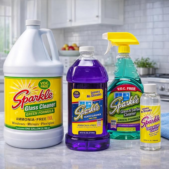 Sparkle Glass Cleaner, Original Purple, 1 Gallon Refill Bottle, 128 OZ
