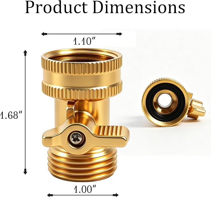 Xiny Tool Brass Garden Hose Shut Off Valve, 4 Pack Heavy Duty 3/4 Inch Solid Brass Garden Hose Shut Off Valve with 4 Extra Rubber Washers