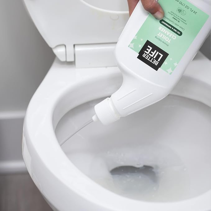 Better Life Toilet Bowl Cleaner - Tea Tree & Peppermint Scent Cleaning Gel - Liquid Bathroom Cleaners for Household - 24oz