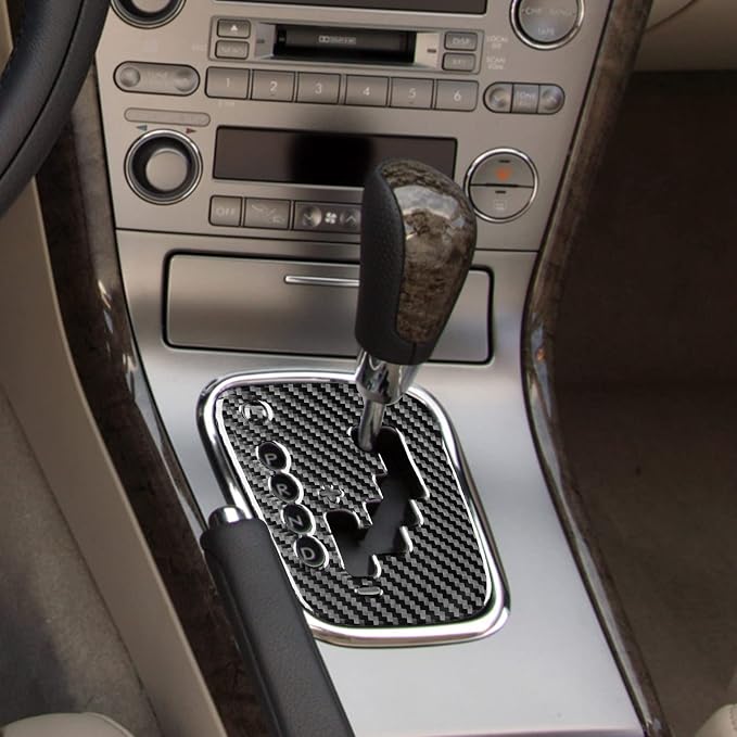 JKYUKU Real Carbon Fiber for Subaru Accessories Center Console Gear Shift | for Legacy/Outback 2005-2009, Black Center Console Gear Shift Decal Cover Trim , Sl8215 Sticker, Anti-Scratch