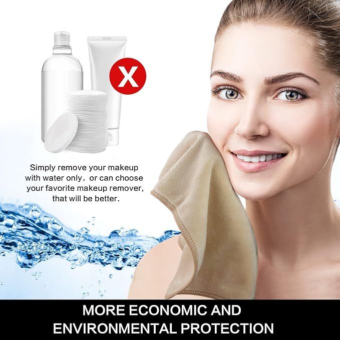 SINLAND Microfiber Facial Cloths Fast Drying Washcloth 12inch x 12inch (2pack, Cream)