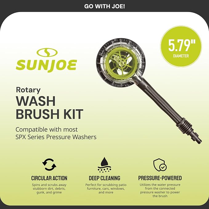 Sun Joe SPX-RB1 Rotary Wash Brush Kit For SPX Series Pressure Washers , Green