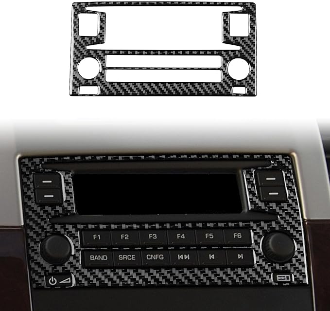 Fit for Cadillac Escalade ESV 2007-2014 / EXT Hybrid 2009-2013 Type-B | Real Carbon Fiber | Accessories | Trim Cover Radio Panel | Stickers | Anti-scratch