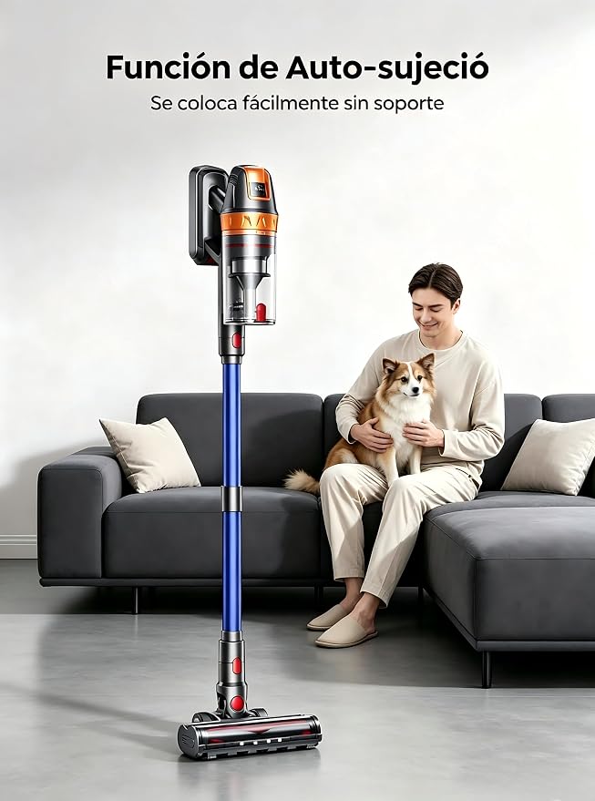 Cordless Vacuum Cleaner, 650W 50KPA 65Min Stick Vacuum Cleaners for Home, with Extra Mattress Cleaning Tool, Self-Standing, Wall Mount Charging, Stick Vacuum Cordless for Carpet Floor Pet Hair