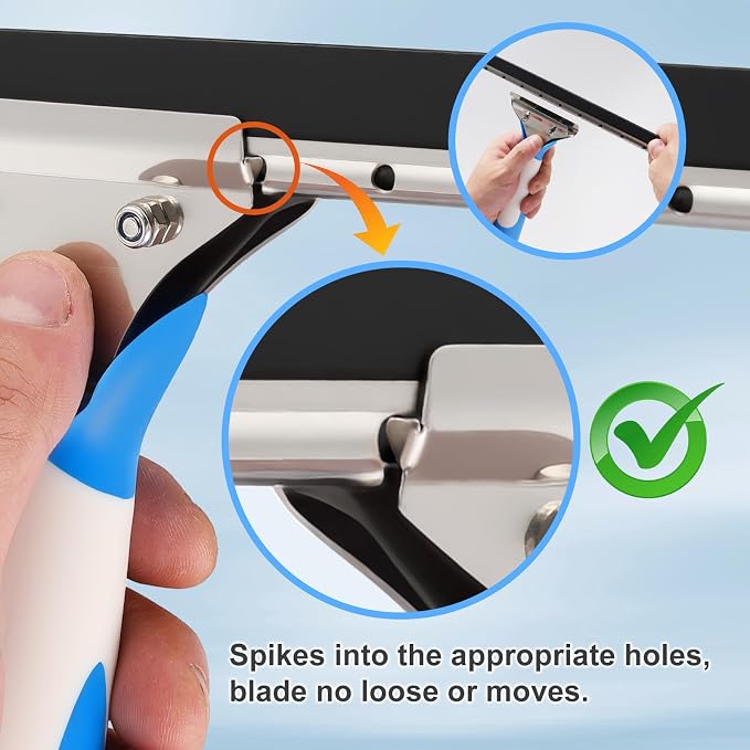 Mitclear 77'' Long Squeegee Window Cleaner Tool for Outdoor High Windows | Professional Window Cleaning Kit with Extension Poles for Indoor Outdoor Windows Car Windshield Solar Panel