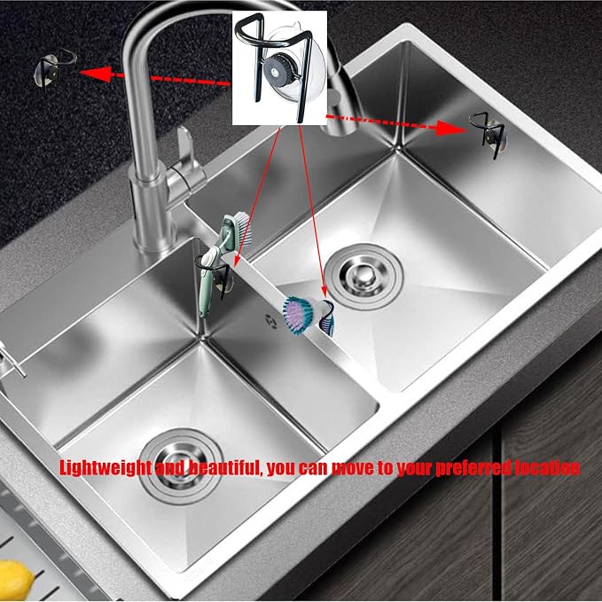 Soap Dispensing Palm Brush Holder for Kitchen Brush Dish Brush with Soap Dispenser Pot with a Traceless Suction Cup (Closed Brush Holder)