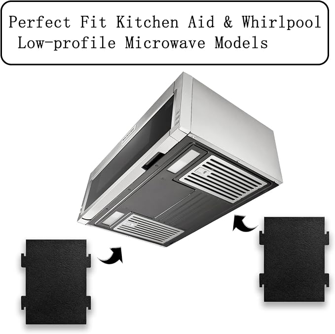 8 Pack Activated Charcoal Air Filters Compatible with Whirlpool Over-The-Range Microwaves, for Over The Range Microwave Hood Models YKMLS311, YWML55011, WML75011
