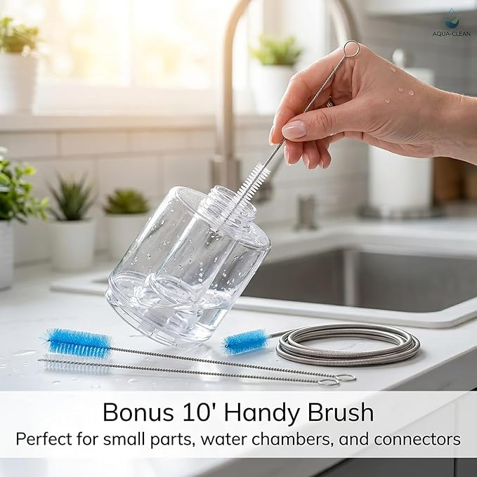67" Flexible Drain Brush Set, Double Ended Long Hose Pipe Cleaner with 2 Pcs 8.2" Straw Cleaning Brushes, Nylon Tube Cleaner Tool for Refrigerator Defrost, Aquarium Filter, Sink Drain