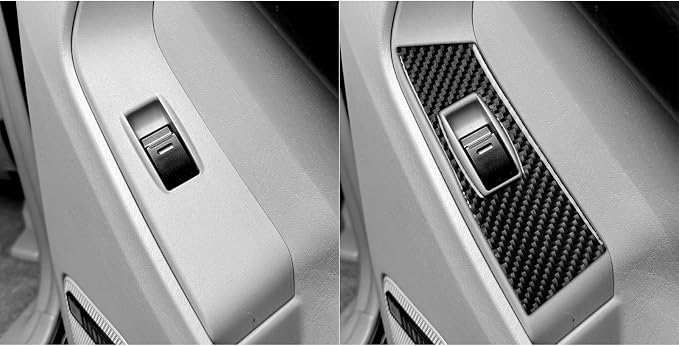 Rear Window Lift Trim Decals Fit for Toyota 4Runner(N210) 2003-2009 | for SR5/Sport Edition/Limited | Real Carbon Fiber | Rear Door Window Switch Control Cover | Self-adhesive