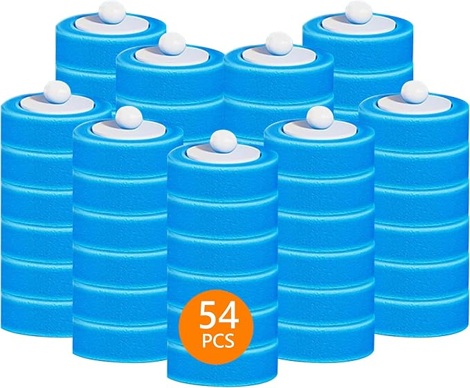 54 Count Disposable Toilet Bowl Wand Refills, Toilet Cleaning Refills, Disinfecting Scrubbing Pads,60 Count Disposable Toilet Brush Refills, Toilet Cleaning Sponges Heads for Bathtub, Floor, Drain