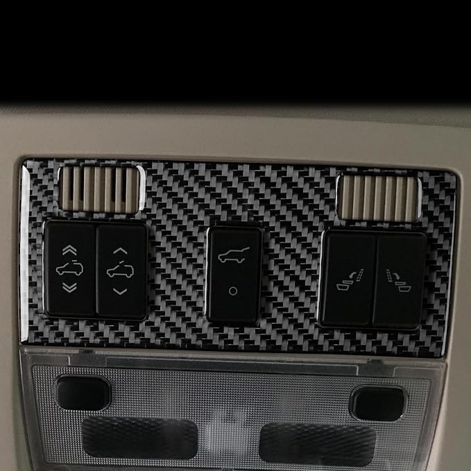 Fit for Cadillac Escalade ESV 2007-2014 / EXT Hybrid 2009-2013 | Real Carbon Fiber | Accessories | Trim Over Console Reading Light Button Frame | Stickers | Thick Overlay