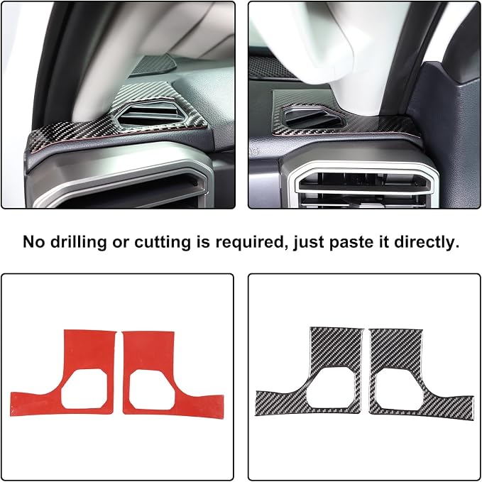 Car Dashboard Side Air Outlet Panel Trim Sticker Fit Toyot@a Tundra/Sequoia 2022-2024 Car Center Console Dashboard Side Air Vent Outlet Air-Conditioner Wind Frame Cover Protection Sticker Accessories