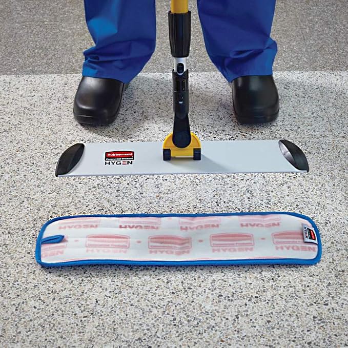 Rubbermaid Commercial Products HYGEN Microfiber Quick-Connect Mop Frame 18 inch Silver for Janitorial/Professional/Industrial Cleaners for Heavy-Duty Floor Cleaning/Mopping/Dusting