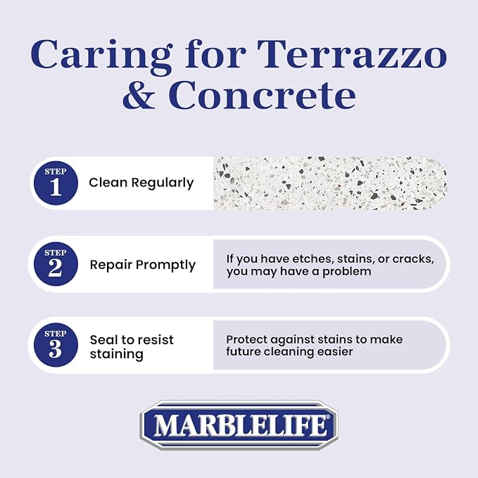 Marblelife EnduraCLEAN Concrete & Terrazzo Countertop Spray Cleaner, Effective Terrazzo Cleaner, Concrete & Terrazzo Cleaning Solution, Concrete Countertop Cleaner, Natural Stone Floor Cleaner, 32 oz