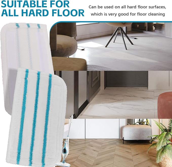 Steam Mop Pads Compatible with Black+Decker Steam Mop SM1600, SM1610, SM1620, HSM13E1, HSMC1300FX, HSMC1321, HSMC1361SG SMP20 - Washable Pads Replacement for Floor Cleaning - 5Pack