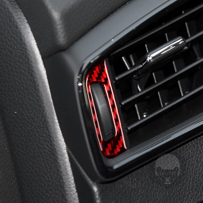 Red Real Carbon Fiber Trim for Nissan Rogue Accessories | for 2014-2020 / Rogue Sport 2017-2022 Air Outlet Vent Side Cover Sticker Interior Thick Overlay Decal