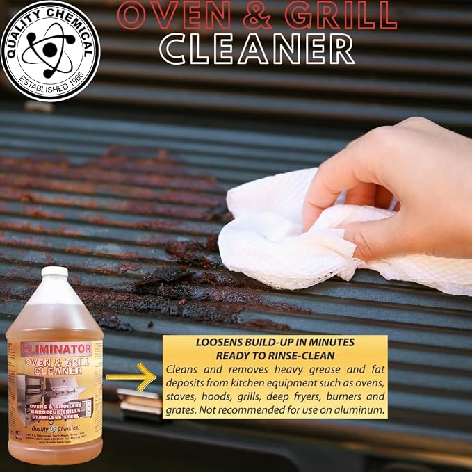 Quality Chemical Oven Cleaner & Grill Cleaner - Heavy-Duty/Fast Acting & Easy to Use/Degreaser/Heavy Duty Oven Cleaner/Best Oven Cleaner/Made in USA - 128 oz (Pack of 4)
