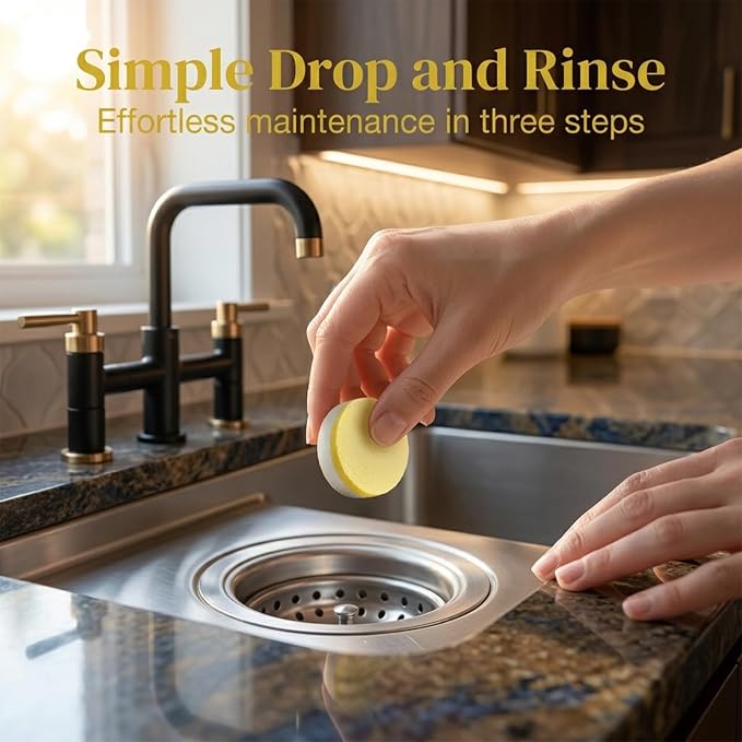 Deep Clean Disposal Tablets, Citrus Scent Garbage Disposal Cleaner Tablets, Powerful Foaming Action Removes Hidden Buildup and Keeps Kitchen Sink Fresh and Clean (3 Box (36 Pcs))