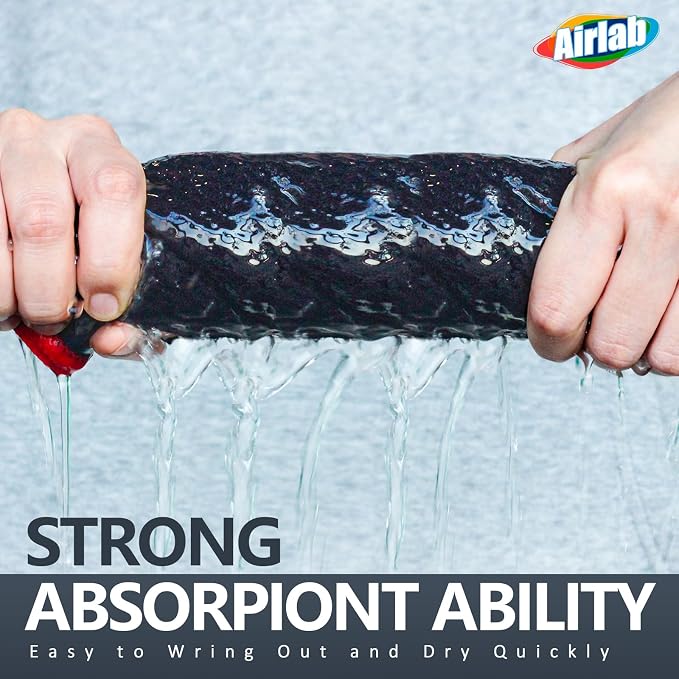 Airlab Glass Polishing Streak Free Miracle Cleaning Cloth, Grey-Red | Lint Free Microfiber Cleaning Rags for Glasses Kitchen Dish Mirrors Easy Clean, 12 x 12 Inches, Pack of 6
