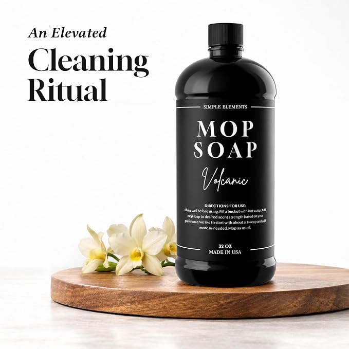 Luxury Mop Soap – Highly Scented Floor Cleaner, Concentrated Formula, No Streaks, Residue or White Cast, Floor Cleaning For Tile, Sealed Hardwood, Laminate, Vinyl and Stone – Volcanic 32 oz