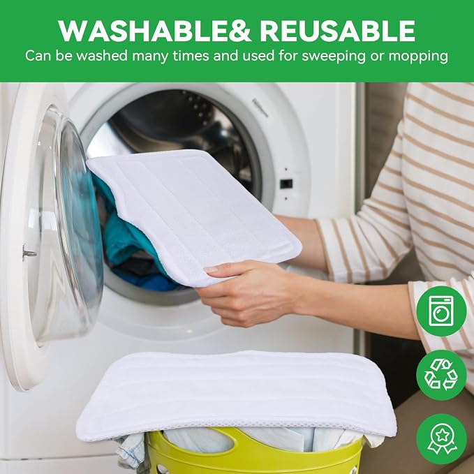 Steam Mop Pads for Shark Steam & Spray Mop S3101 S3251 SK460 SK410 S3101n2 S3250 SK435CO SK140 SK14,Washable Microfiber Cleaning Steamer Replacement Pads,White,5Pack
