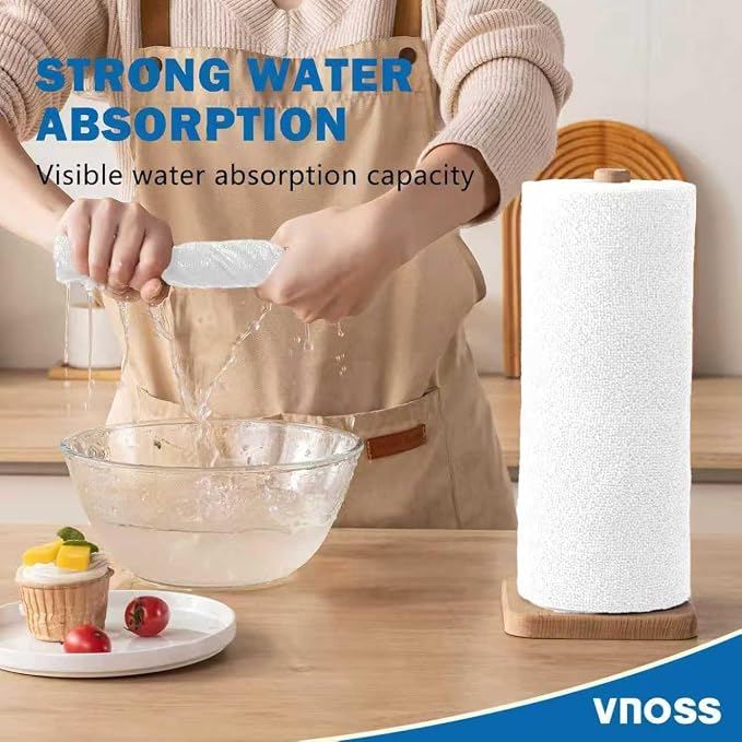 55 Pack Microfiber Cleaning Cloth Roll, Tear Away Reusable Towels, 11" X 9", Ultra Absorbent & Lint Free Cloth for Cars, Kitchen, Window, Home and Shop, White