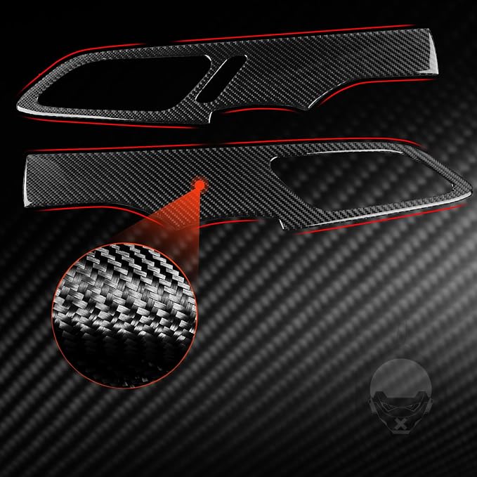 Door Panel Decor Cover Fit for Chevy Blazer Accessories 2019-2025 | Real Carbon Fiber|Car Trim Stickers Decals|for L LT RS Premier 2019 2020 2021 2022 2023 2024 2025|Interior|Thick Overlay
