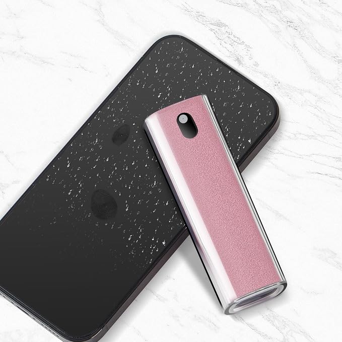 YTT Touchscreen Screen Cleaner Spray, for Phones iPad Car (Pink) | Protective Case, Two-in-One Spray & Microfiber Cloth, Streak-Free Finish, Ideal for Phone, Laptop, MacBook & Car Touchscreens
