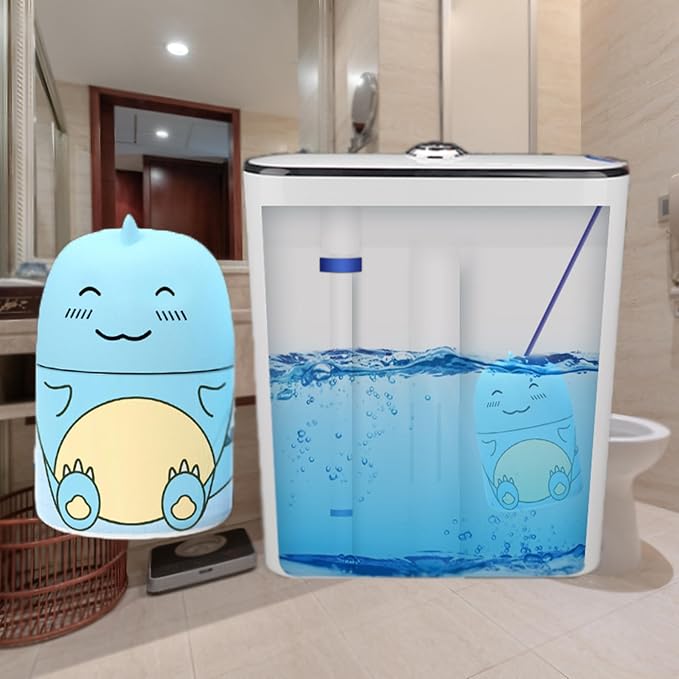 Toilet Bowl Cleaner Bottle for Tank Cleaner Blue Cute Dinosaur Long Lasting Automatic Toilet Clean Deodorizer Decorative Household Bathroom Cleaning Supplies-Marine Scent